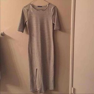 Stripped midi dress fitted